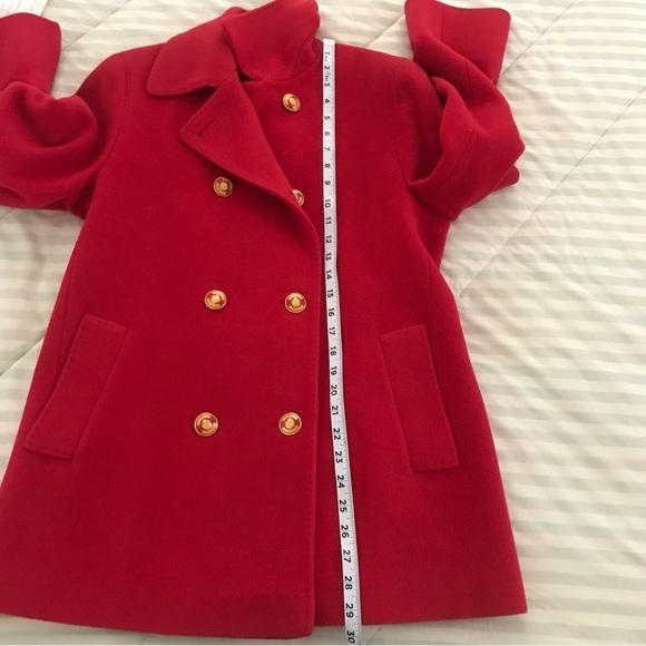 Vintage Fleurette Red Cashmere Double Breasted Peacoat Union Made S-M - Picture 8 of 17